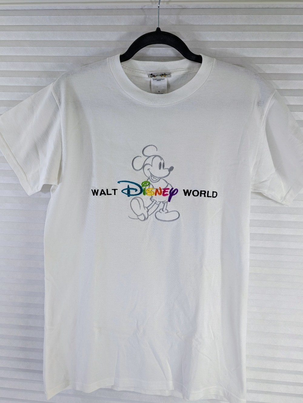 VTG Walt Disney World Mickey Mouse Embroidered T-Shirt Made in USA Small Unisex